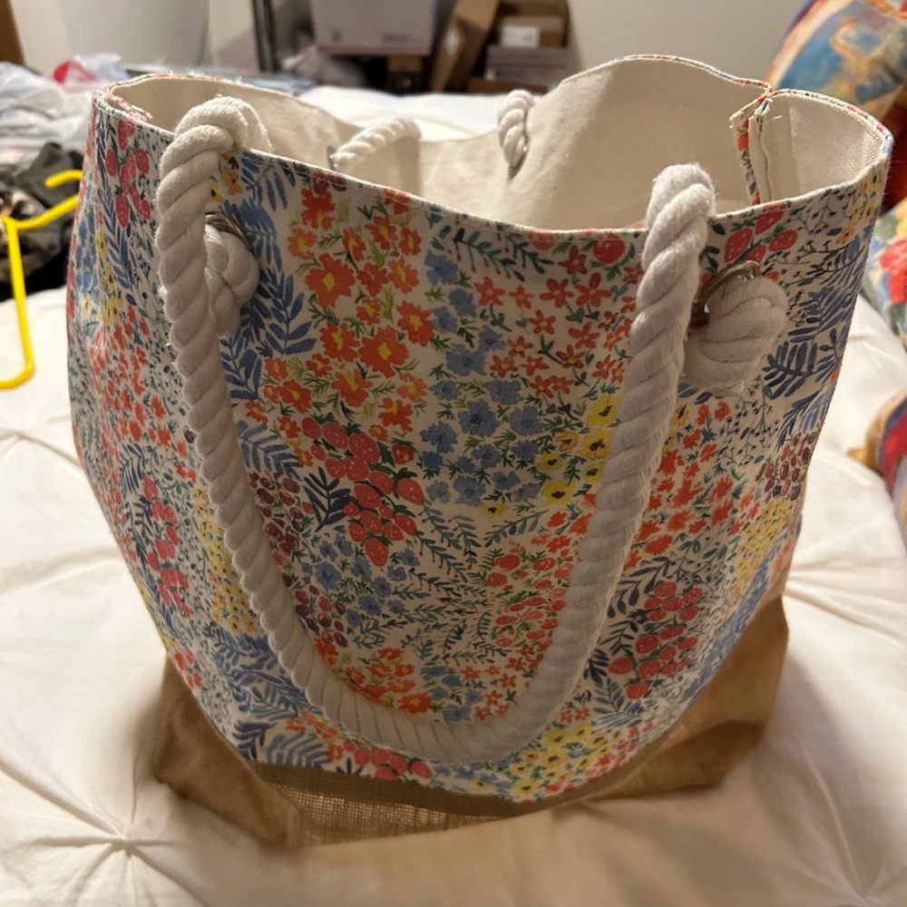 Floral Canvas Tote Bag